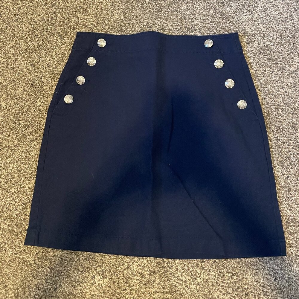 LOFT Nautical Mini Skirt with Silver Button